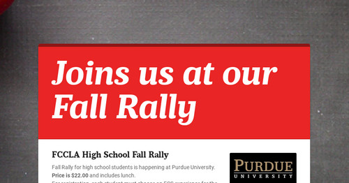 Joins us at our Fall Rally