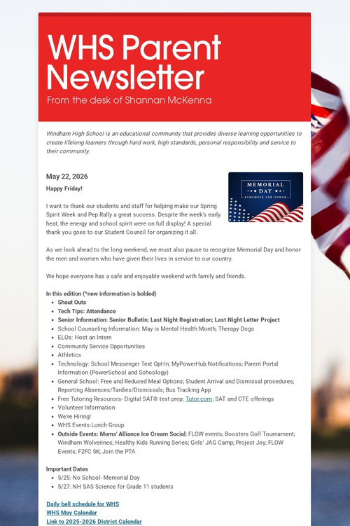 WHS Parent Newsletter