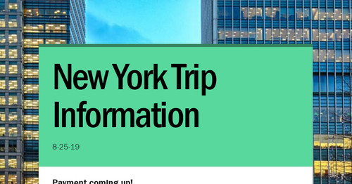 New York Trip Information