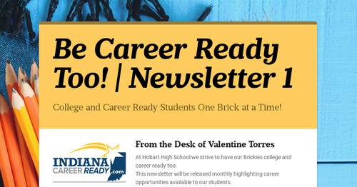 Be Career Ready Too! | Newsletter 1