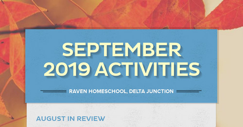 September 2019 Activities