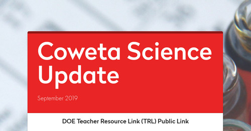 Coweta Science Update