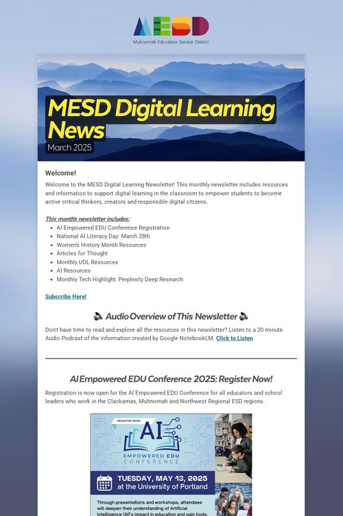 MESD Digital Learning News