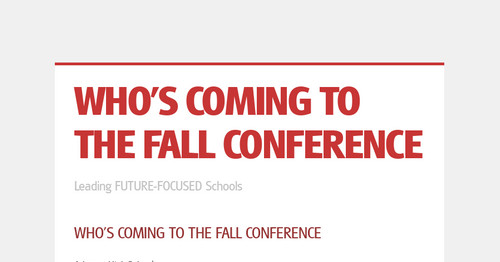 WHO'S COMING TO THE FALL CONFERENCE