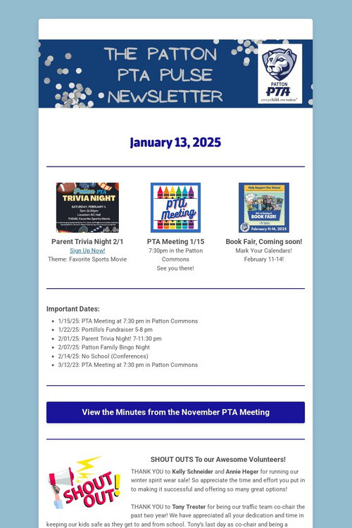 Patton PTA Pulse Newsletter