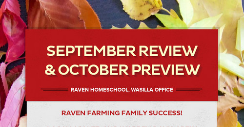 September Review & October Preview