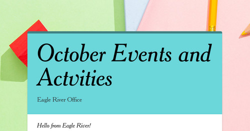 October Events and Actvities