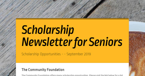 Scholarship Newsletter for Seniors