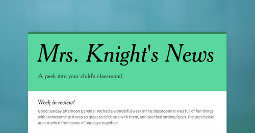 Mrs. Knight's News