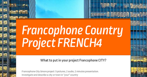 Francophone Country Project FRENCH4