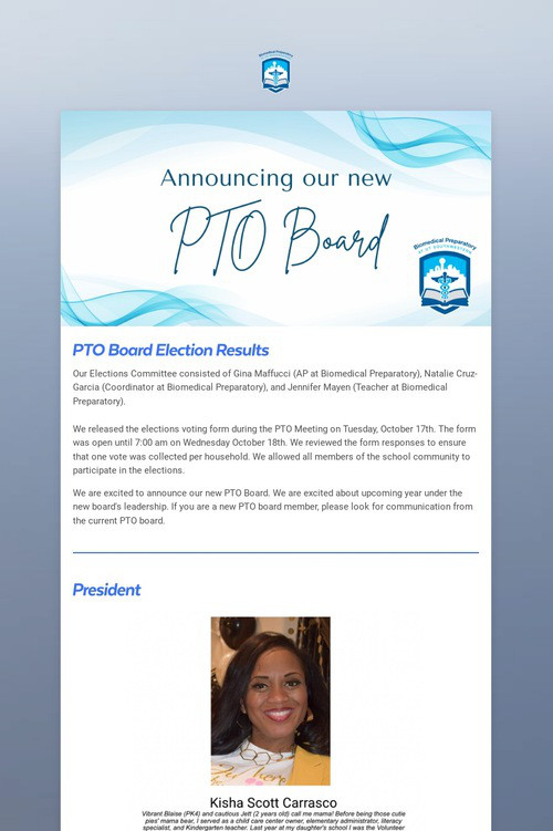 Announcing our new PTO Board