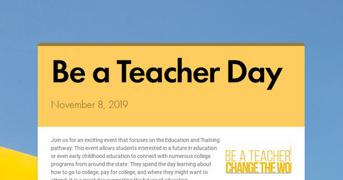 Be a Teacher Day