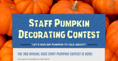 Staff Pumpkin Decorating Contest