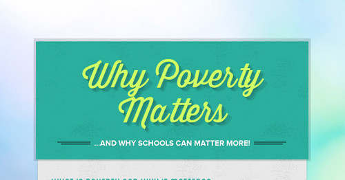 Why Poverty Matters