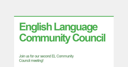 English Language Community Council