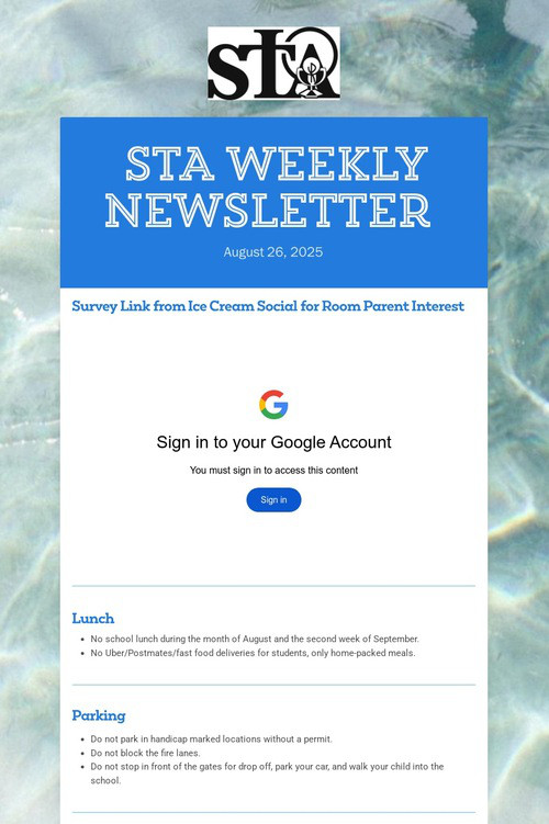 STA Weekly Newsletter