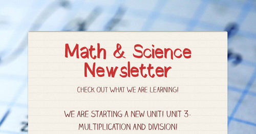 Math & Science Newsletter