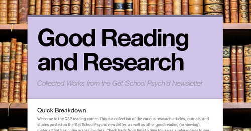 Good Reading and Research