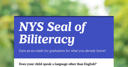 NYS Seal of Biliteracy