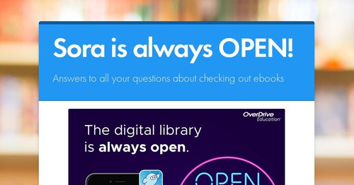 Sora is always OPEN!