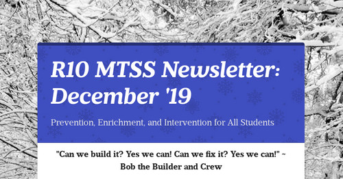 R10 MTSS Newsletter: December '10