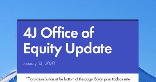 4J Office of Equity Update