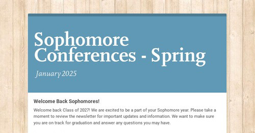 Sophomore Conferences - Spring