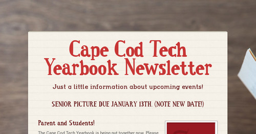 Cape Cod Tech Yearbook Newsletter
