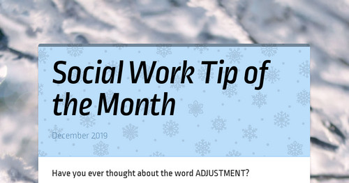 Social Work Tip of the Month