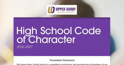 High School Code of Character