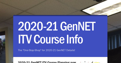 2020-21 GenNET ITV Course Info