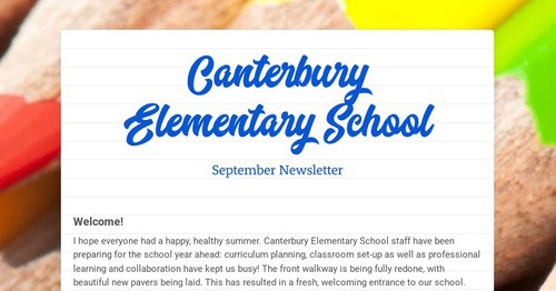 Canterbury Elementary School | Smore Newsletters for Education