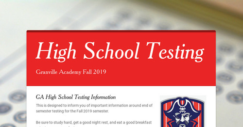 High School Testing