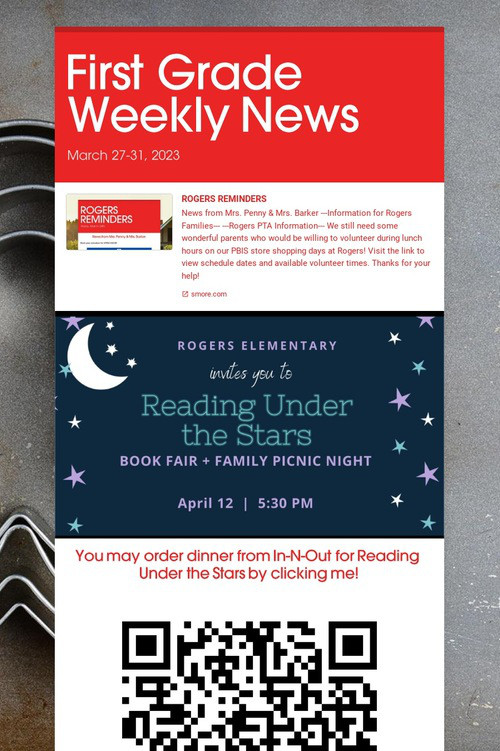 First Grade Weekly News