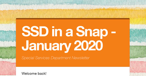 SSD in a Snap - January 2020