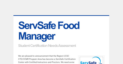 ServSafe Food Manager