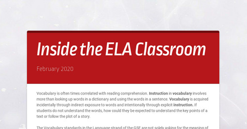 Inside the ELA Classroom
