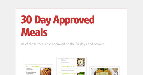 30 Day Approved Meals