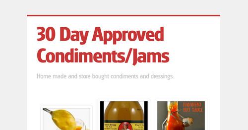 30 Day Approved Condiments