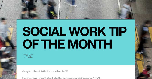 SOCIAL WORK TIP OF THE MONTH