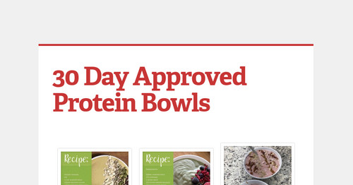 30 Day Approved Protein Bowls