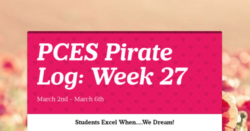 PCES Pirate Log: Week 27