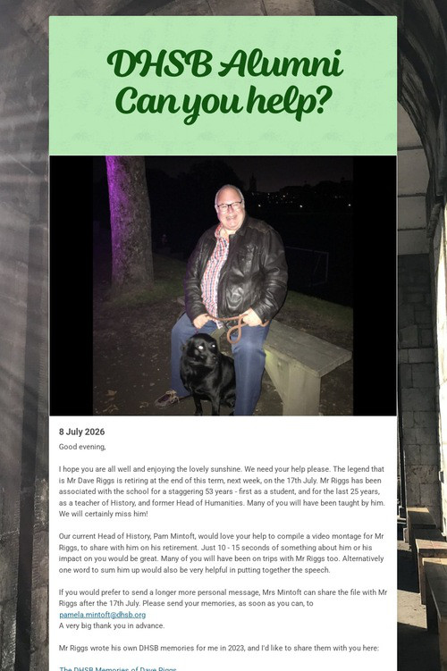 DHSB Alumni Can you help?