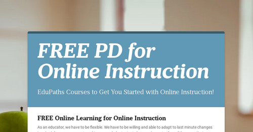 FREE PD for Online Instruction