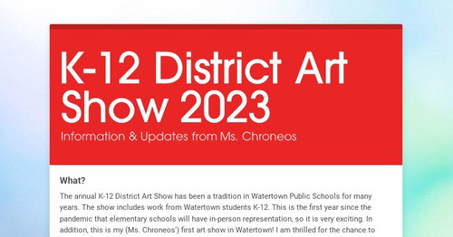 K-12 District Art Show 2023