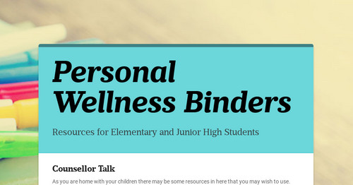 Personal Wellness Binders