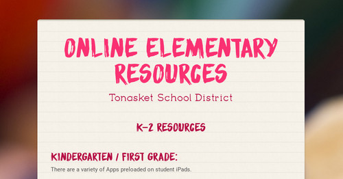 Online Elementary Resources
