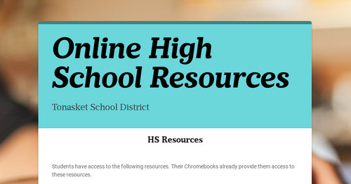 Online High School Resources