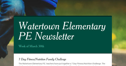 Watertown Elementary PE Newsletter
