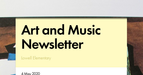 Art and Music Newsletter